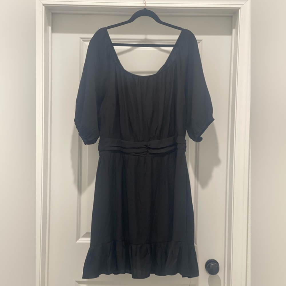 City Chic Mini Flirt Ruffle Off Shoulder Dress